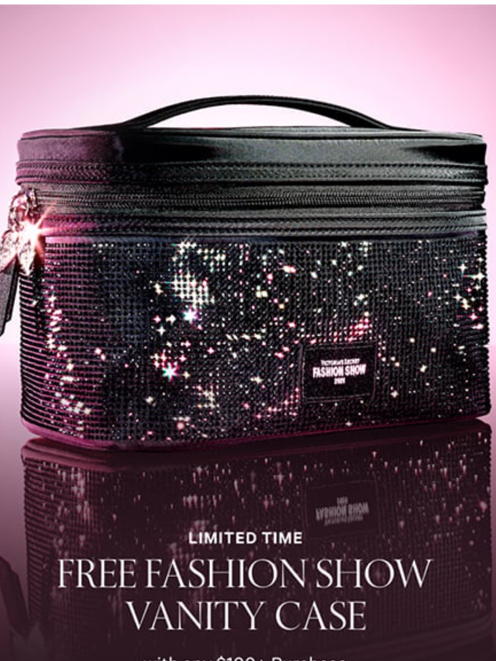 Victoria's Secret Black Sequin Vanity Case
